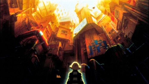 Una vista sobre la urbe desde el punto de vista de la androide protagonista.